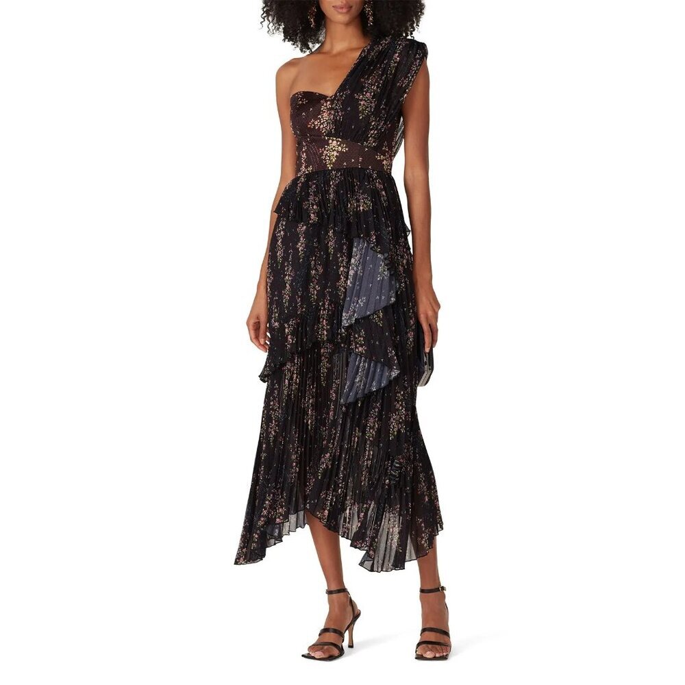 Amur Asymmetric One Shoulder Ruched Cocktail Dress - Picture 3 of 14